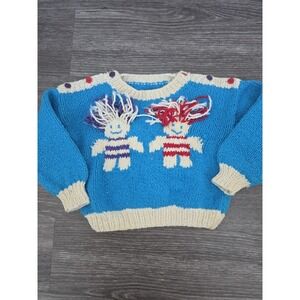 VTG Raggedy Ann & Andy Kids Pullover Knitwear Long Sleeve Size 12-18 Months